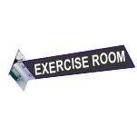 4" x 12" Silver Projecting Wall Holder w/Black Plate - White Text
