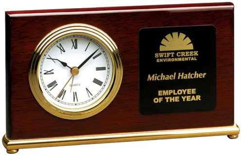 7.5&quot; X 4&quot;  Rosewood Piano Finish Desk Clock TO61