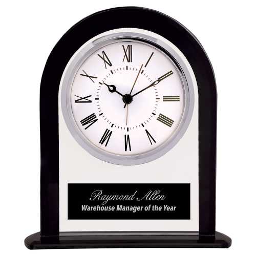 6.25&quot; Arch Glass Clock with Black Border GCK101