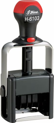 Shiny H-6103 Self Inking Dater w/Blue &amp; Red Pad