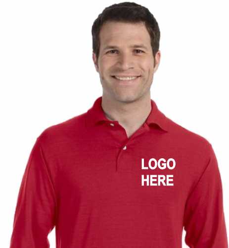 Jersey 437ML Mens Long Sleeve Polo w/Logo Only - FNB or FCB,  SM- XL