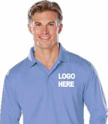  BG7225 Mens Long Sleeve Polo w/Logo Only - FNB or FCB, SM-XL