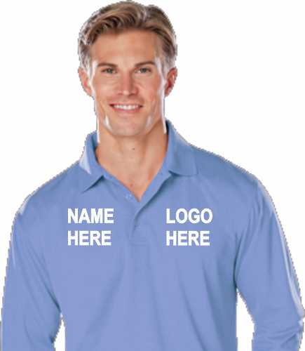  BG7225 Mens Long Sleeve Polo w/2 Locations - FNB or FCB, SM-XL