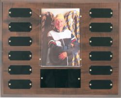 Cherry  Finish Plaque, 12 Plates, w/Photo Holder PTP3