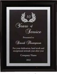 D104 Solid Black Finish Plaque 8&quot; x 10&quot; w/Black Aluminum Plate