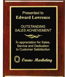 8&quot;x10&quot;Premiun Rosewood Piano Finish Plaque