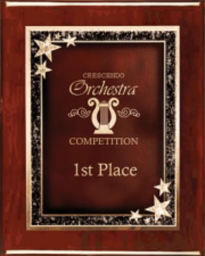 D300 ... 7" x 9" Piano Finish - Rosewood Plaque w/Starburst Plate
